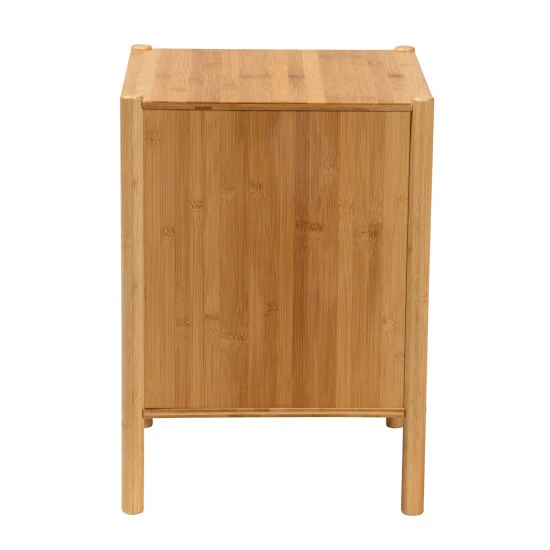 Coupon ๐ Baxton Studio Naresh Mid-Century Modern Transitional Natural Brown Bamboo Wood 1-Door End Table ๐ - Image 5