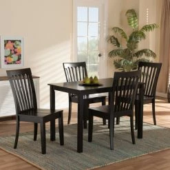Flash Sale 😀 Baxton Studio Erion Modern And Contemporary 5-Piece Dining Set Espresso 🔔