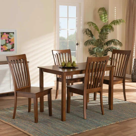 Flash Sale 😀 Baxton Studio Erion Modern And Contemporary 5-Piece Dining Set Espresso 🔔 - Image 2