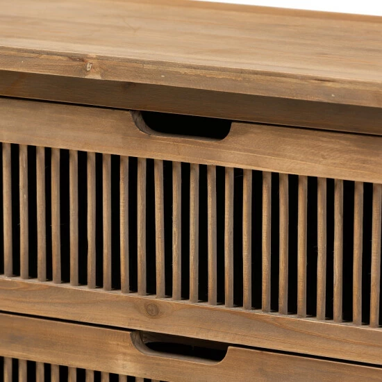 Flash Sale ๐งจ Baxton Studio Clement Rustic Transitional Oak Finished 3-Drawer Storage Cabinet ๐ - Image 6