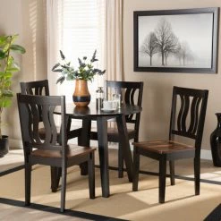 Top 10 🤩 Baxton Studio Anesa Modern And Contemporary Transitional 5-Piece Dining Set Espresso ✔️