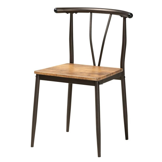 Budget 🥰 Baxton Studio Tilda Modern Industrial Natural Brown Finished Wood And Dark Bronze Metal 5-Piece Dining Set 🔔 - Image 3