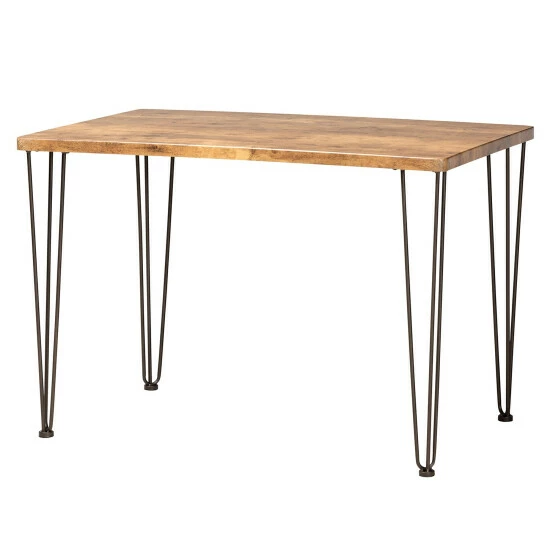 Budget 🥰 Baxton Studio Tilda Modern Industrial Natural Brown Finished Wood And Dark Bronze Metal 5-Piece Dining Set 🔔 - Image 4