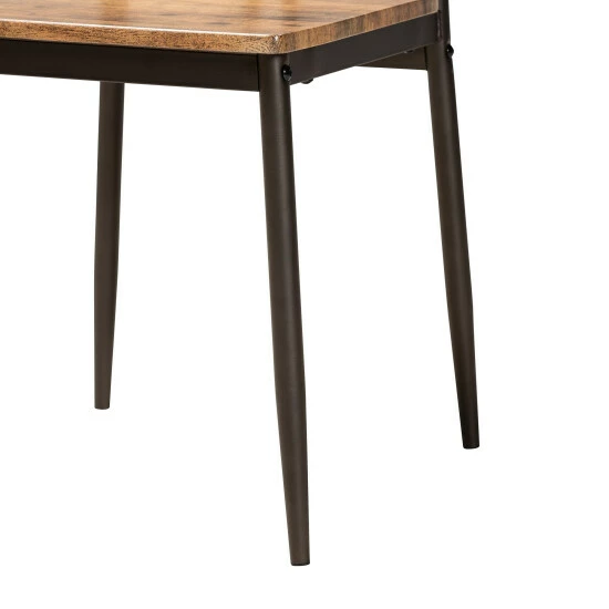 Budget 🥰 Baxton Studio Tilda Modern Industrial Natural Brown Finished Wood And Dark Bronze Metal 5-Piece Dining Set 🔔 - Image 8