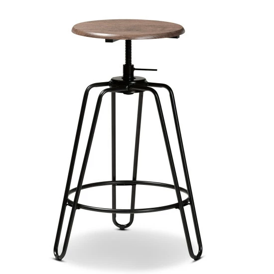 Wholesale ๐ Baxton Studio Veera Vintage Industrial Rustic 3-Piece Height Adjustable Pub Set โค๏ธ - Image 3