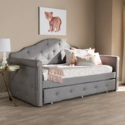 Flash Sale 🎁 Contemporary Grey Fabric Daybed By Baxton Studio 😍
