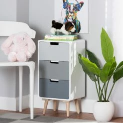Hot Sale 👏 Baxton Studio Bairn Modern And Contemporary 3-Drawer Wood Storage Chest-White 💯