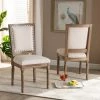 Flash Sale 🛒 Baxton Studio Louane French Inspired Upholstered Wood Dining Chair Set(2PC)-Beige Beige(with Rattan) ⌛