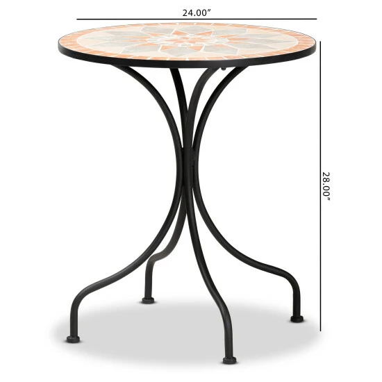 Cheap 👍 Baxton Studio Talise Modern Colored Ceramic Tile & Black Metal Outdoor Dining Table ✔️ - Image 8